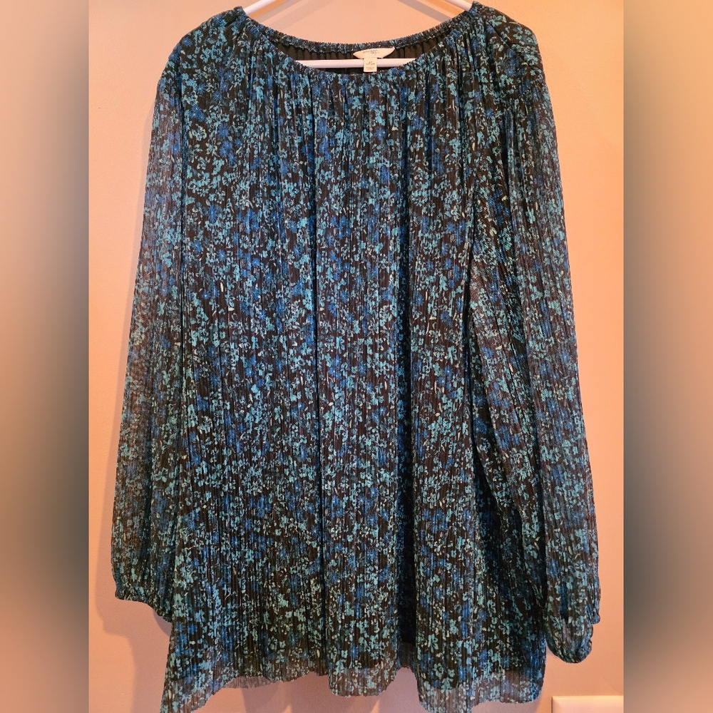 Terra & Sky Black and Blue Blouse